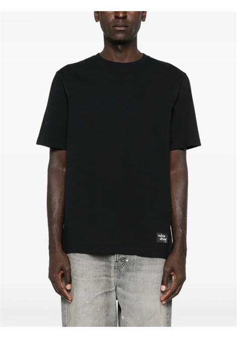 t-shirt grey fox head patch confort uomo nera MAISON KITSUNÉ | PM00112KJ7025P199